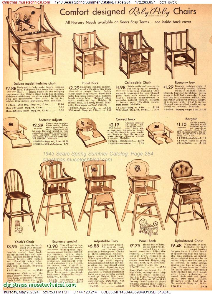 1943 Sears Spring Summer Catalog, Page 284