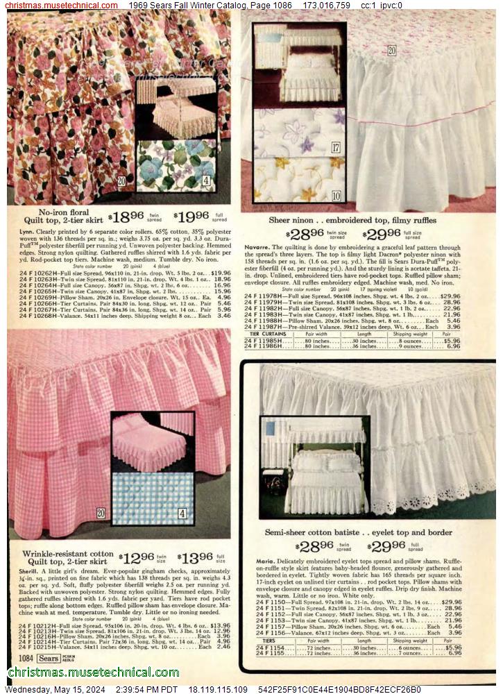 1969 Sears Fall Winter Catalog, Page 1086
