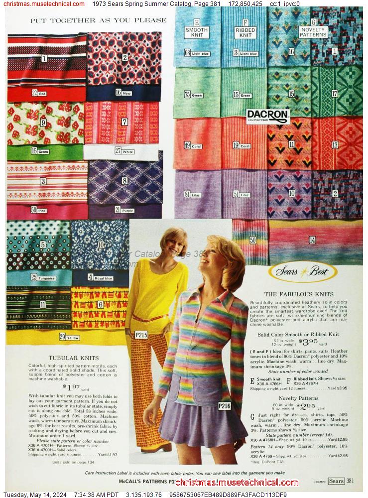 1973 Sears Spring Summer Catalog, Page 381
