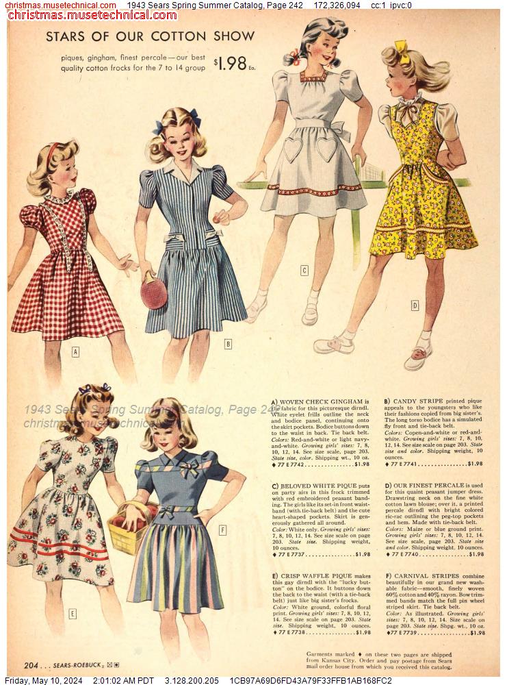 1943 Sears Spring Summer Catalog, Page 242