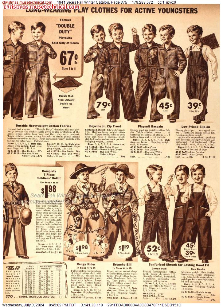 1941 Sears Fall Winter Catalog, Page 375