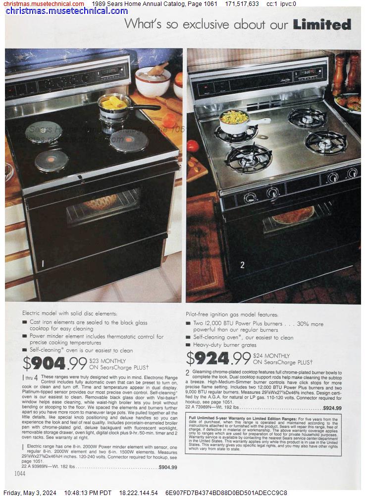 1989 Sears Home Annual Catalog, Page 1061