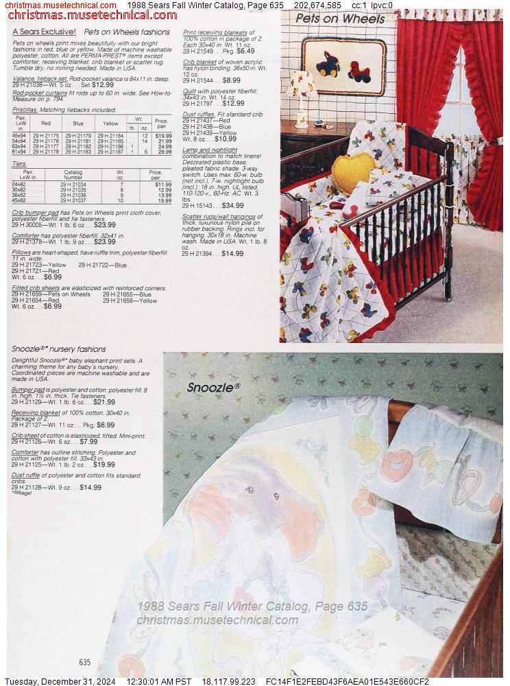 1988 Sears Fall Winter Catalog, Page 635