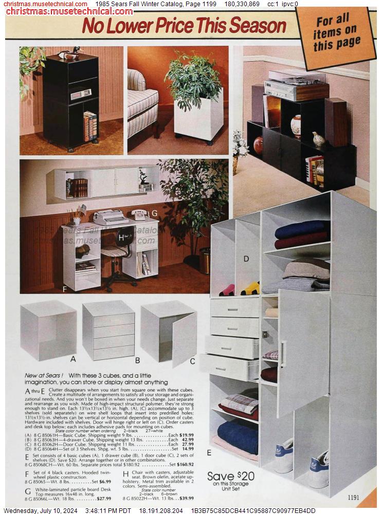 1985 Sears Fall Winter Catalog, Page 1199