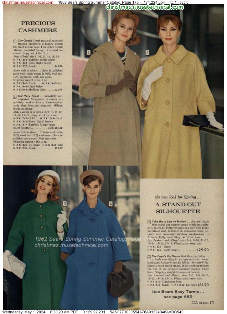 1962 Sears Spring Summer Catalog, Page 175
