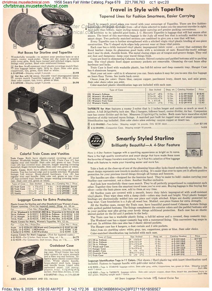 1956 Sears Fall Winter Catalog, Page 678