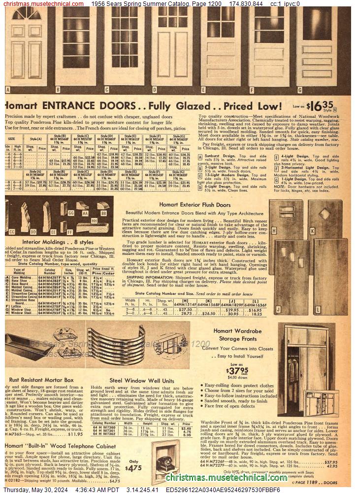 1956 Sears Spring Summer Catalog, Page 1200