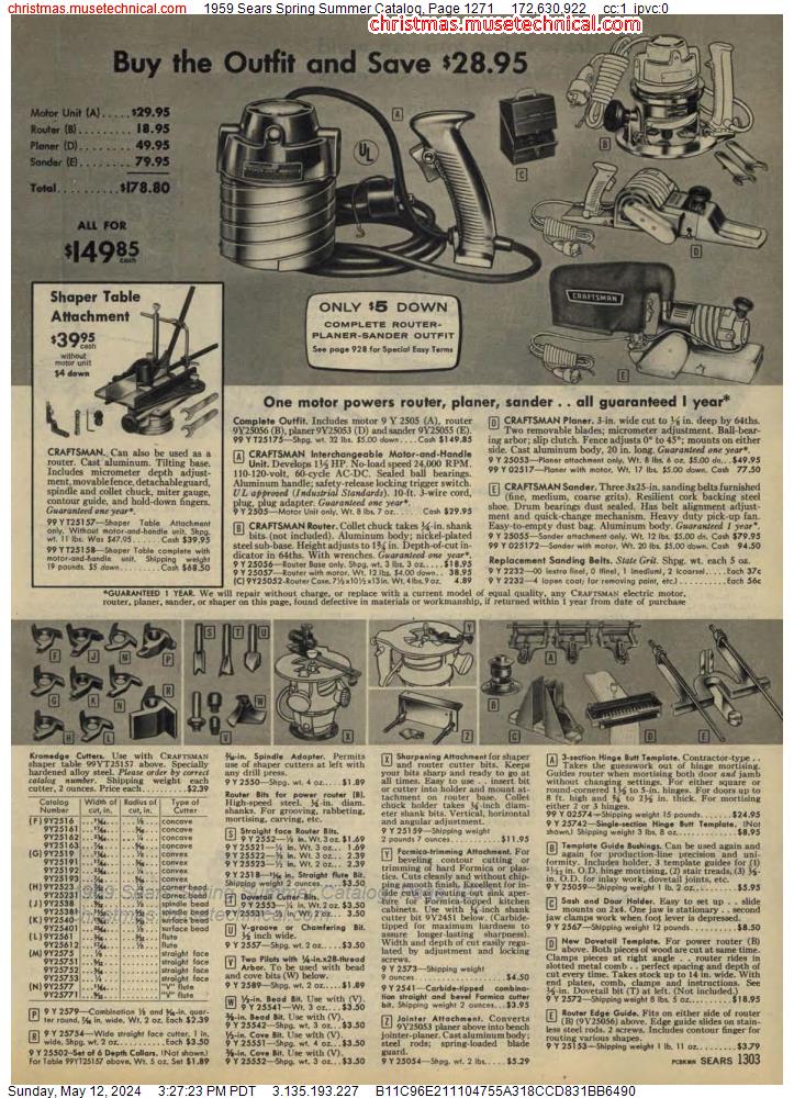 1959 Sears Spring Summer Catalog, Page 1271
