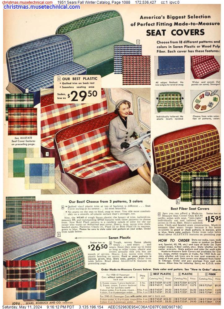 1951 Sears Fall Winter Catalog, Page 1088