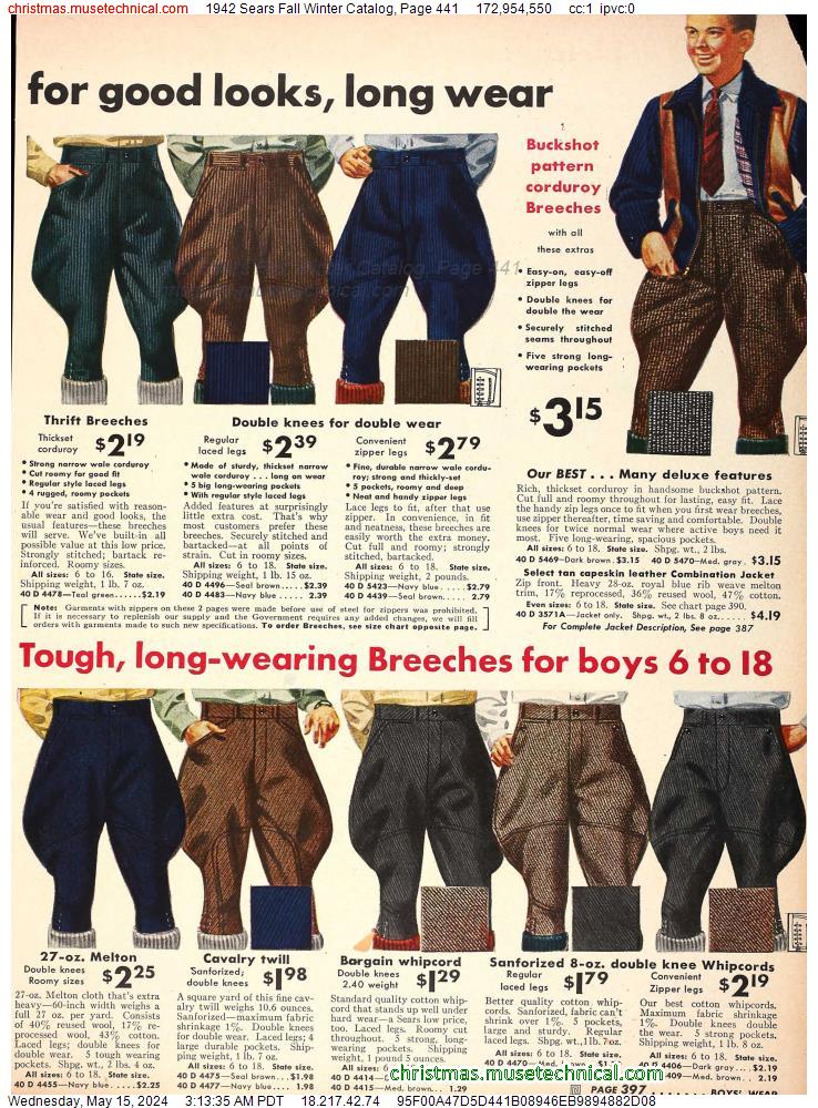 1942 Sears Fall Winter Catalog, Page 441
