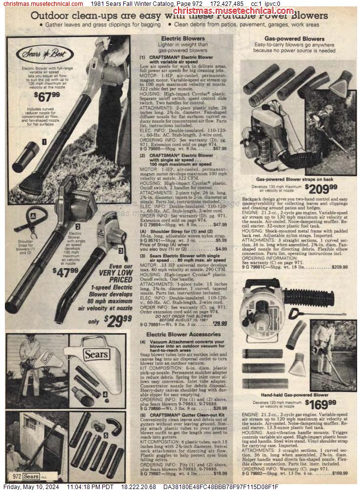 1981 Sears Fall Winter Catalog, Page 972