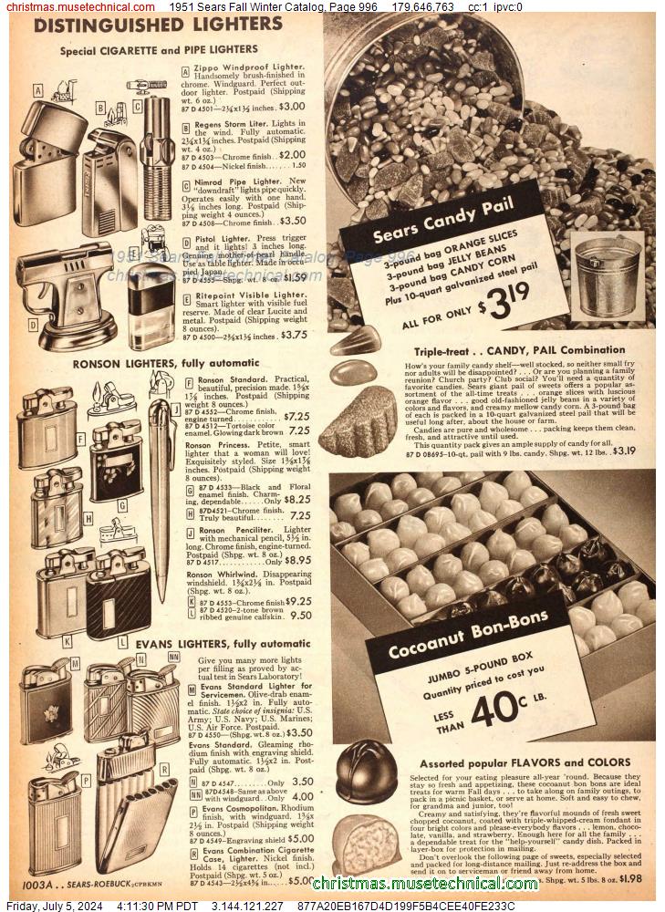 1951 Sears Fall Winter Catalog, Page 996