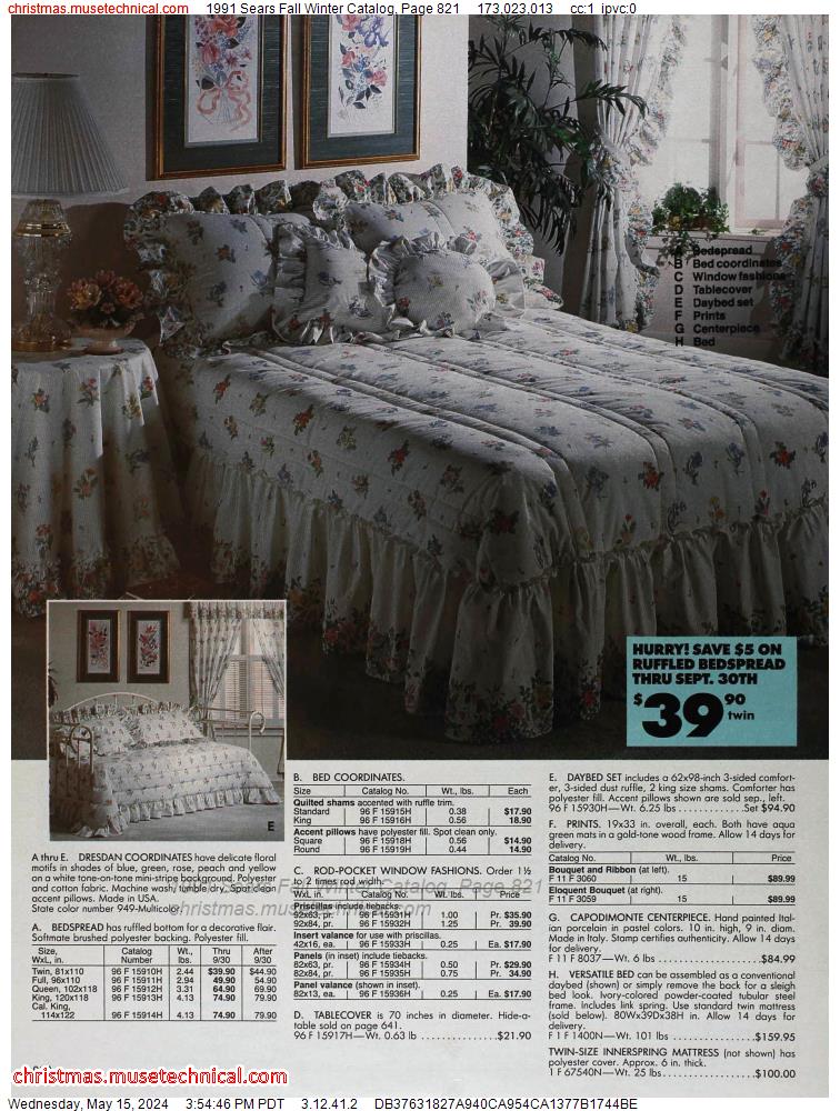 1991 Sears Fall Winter Catalog, Page 821