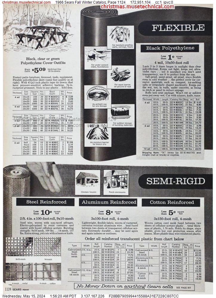 1966 Sears Fall Winter Catalog, Page 1124