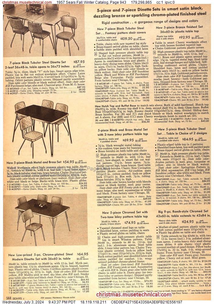 1957 Sears Fall Winter Catalog, Page 943