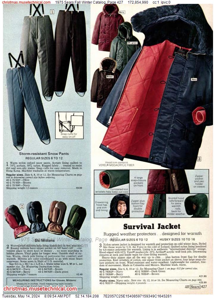 1975 Sears Fall Winter Catalog, Page 427