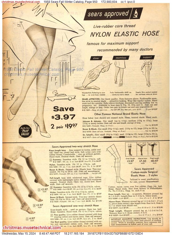 1958 Sears Fall Winter Catalog, Page 950
