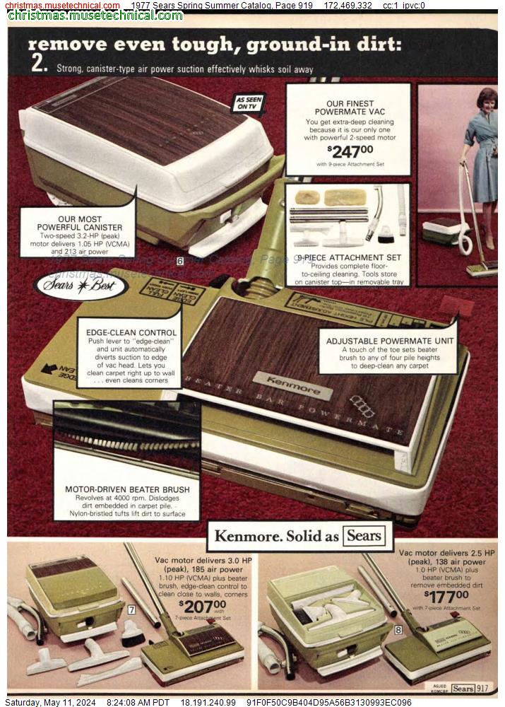 1977 Sears Spring Summer Catalog, Page 919
