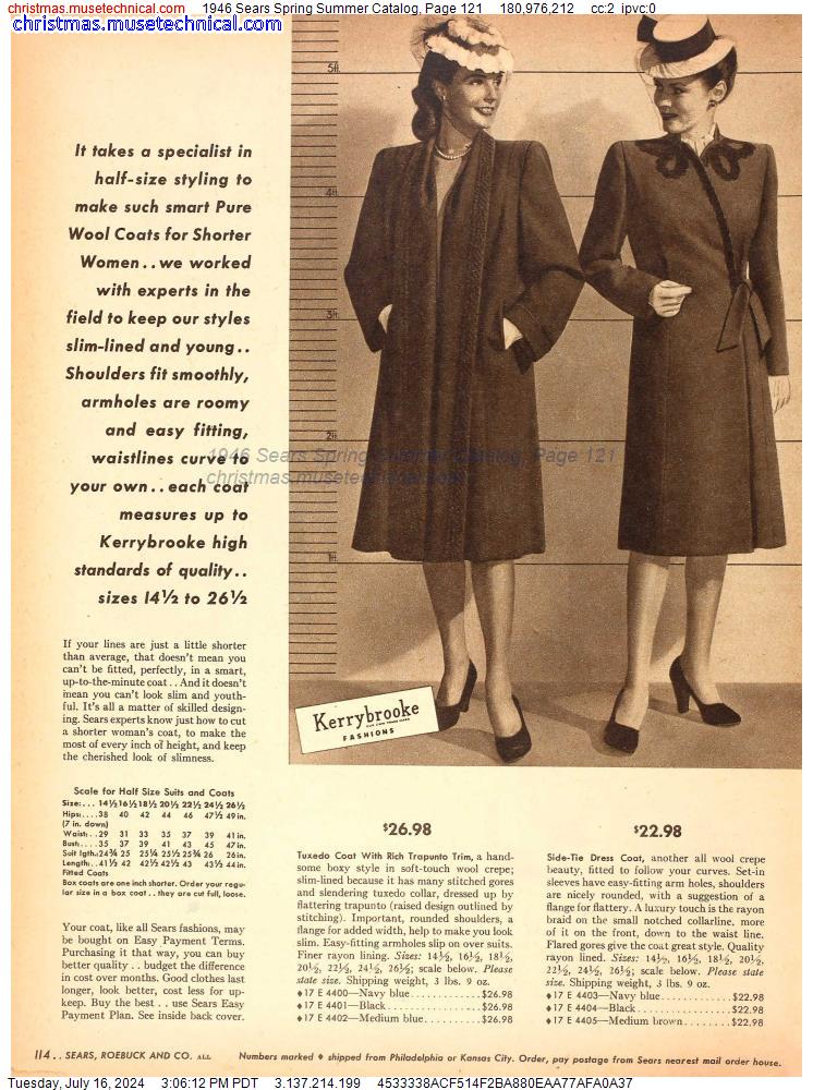 1946 Sears Spring Summer Catalog, Page 121