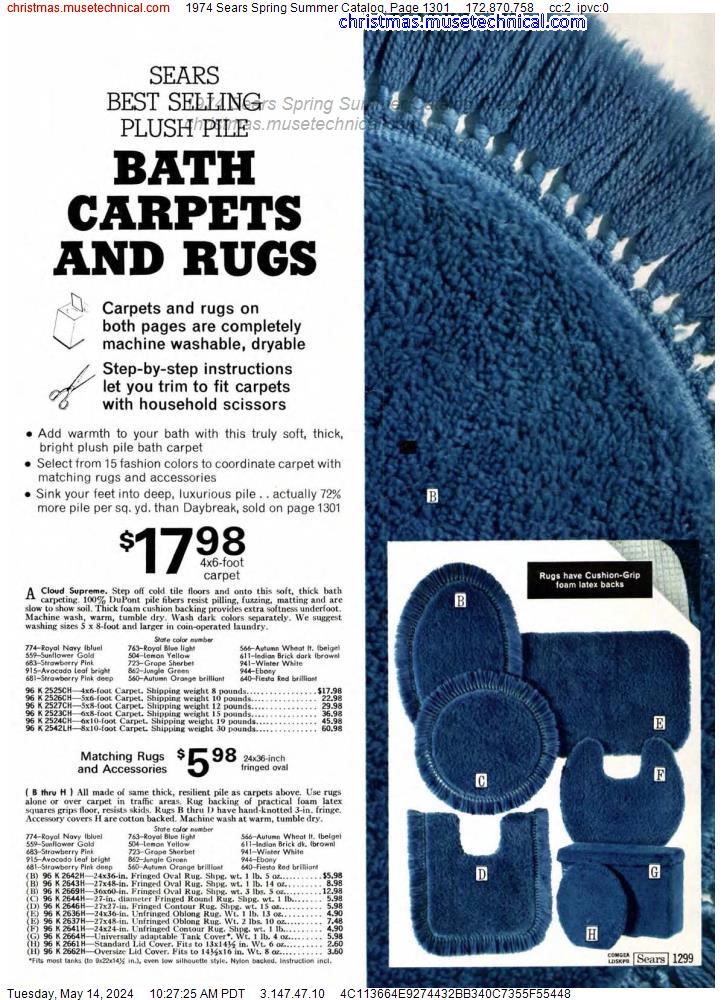1974 Sears Spring Summer Catalog, Page 1301