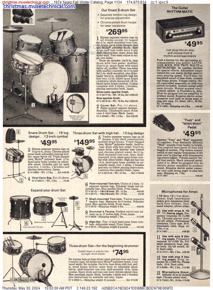 1974 Sears Fall Winter Catalog, Page 1134