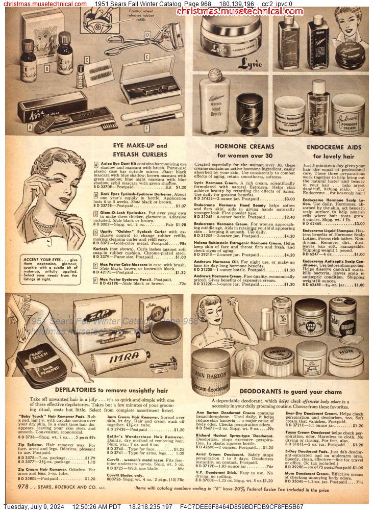 1951 Sears Fall Winter Catalog, Page 968