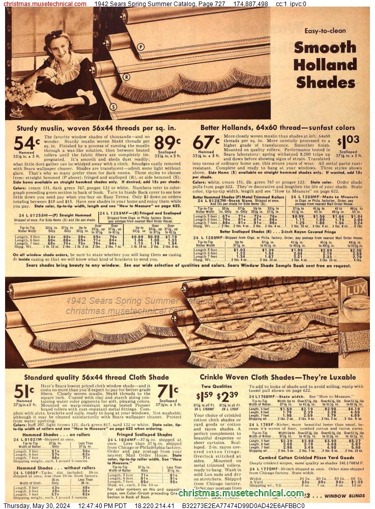 1942 Sears Spring Summer Catalog, Page 727