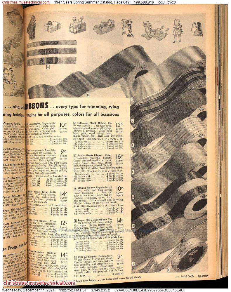 1947 Sears Spring Summer Catalog, Page 649