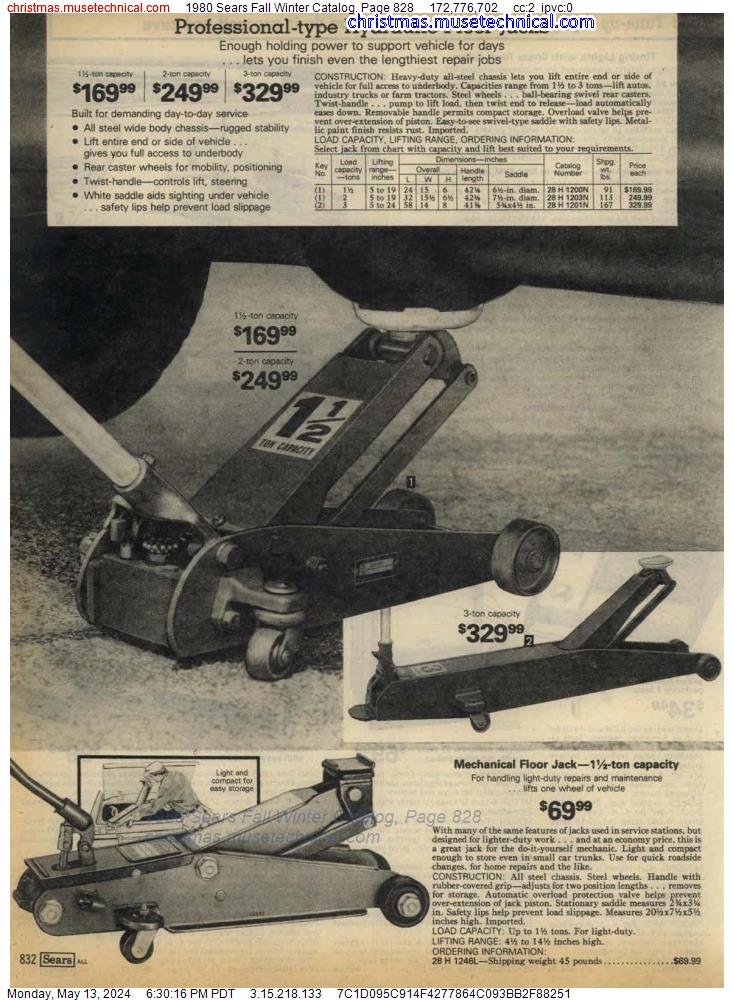 1980 Sears Fall Winter Catalog, Page 828