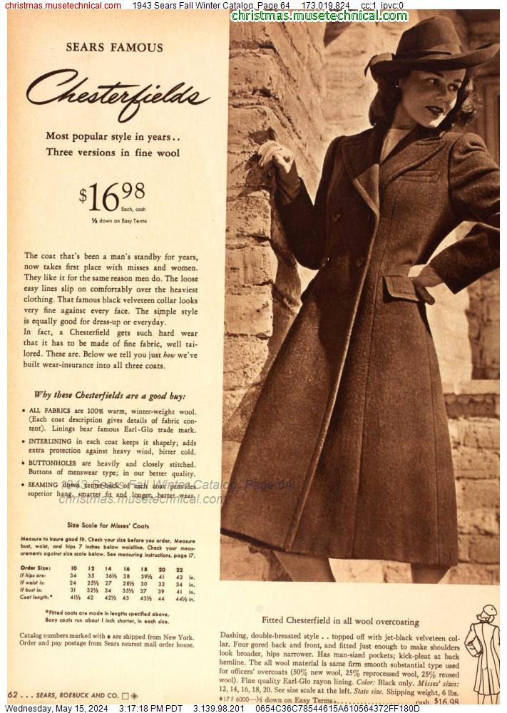 1943 Sears Fall Winter Catalog, Page 64