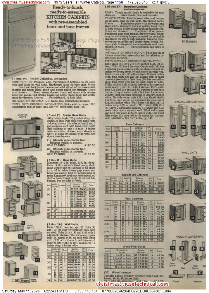1979 Sears Fall Winter Catalog, Page 1158