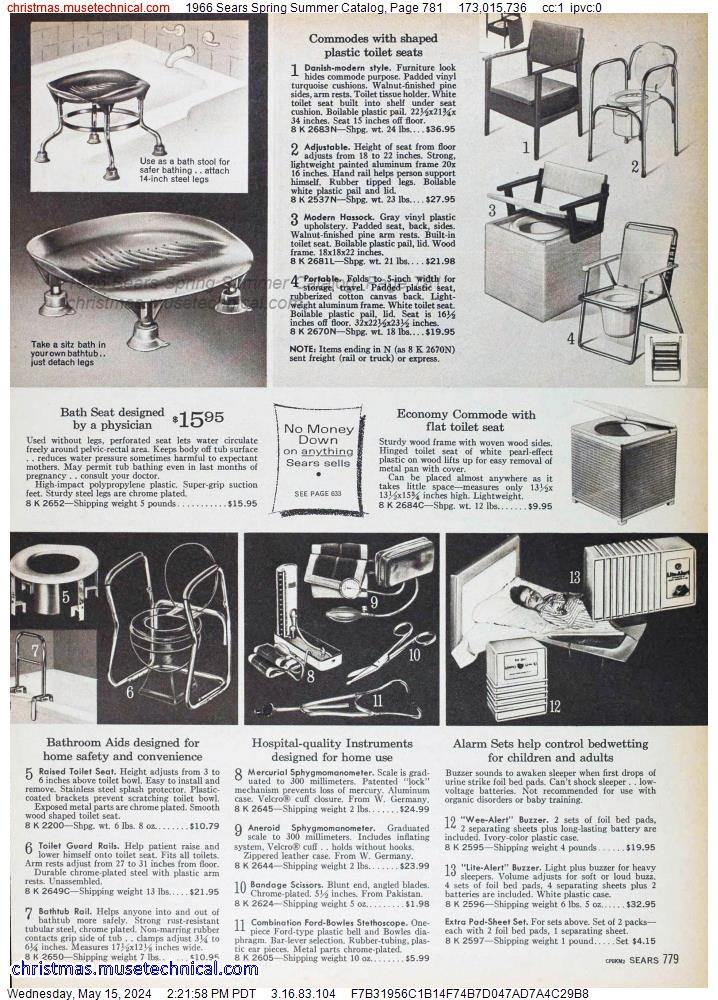 1966 Sears Spring Summer Catalog, Page 781