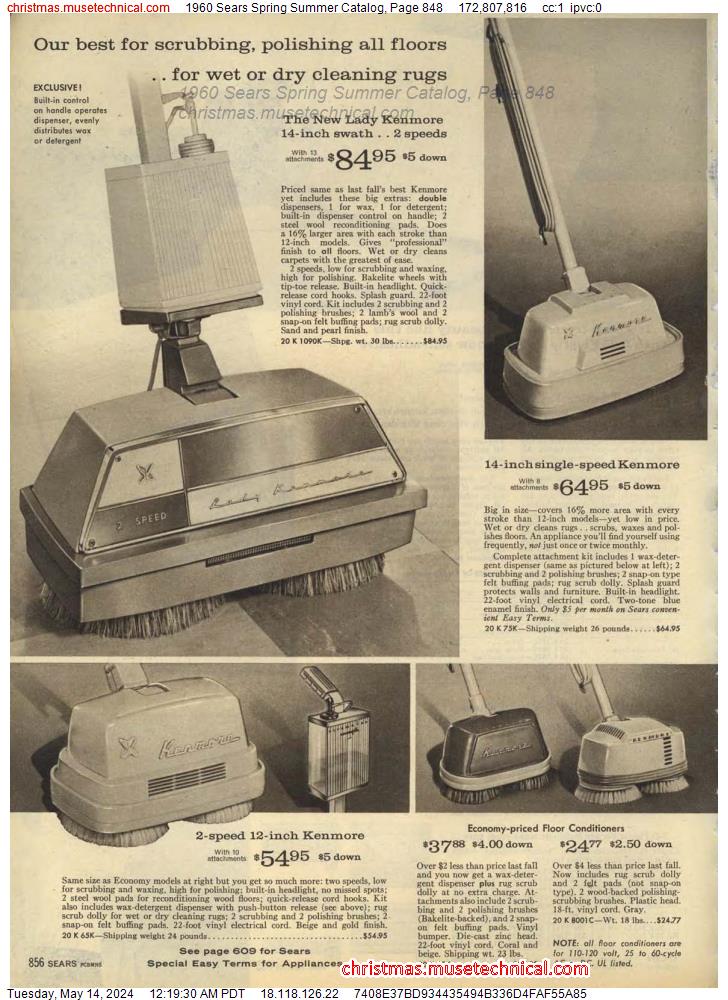 1960 Sears Spring Summer Catalog, Page 848
