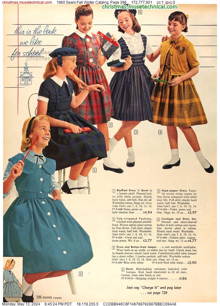 1960 Sears Fall Winter Catalog, Page 396