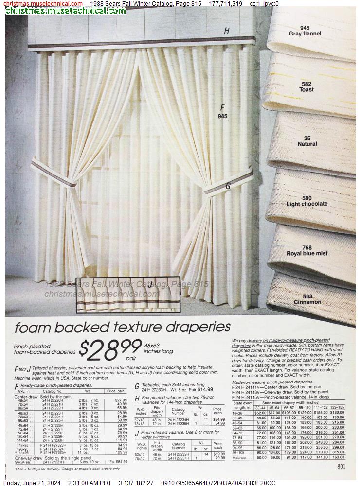 1988 Sears Fall Winter Catalog, Page 815
