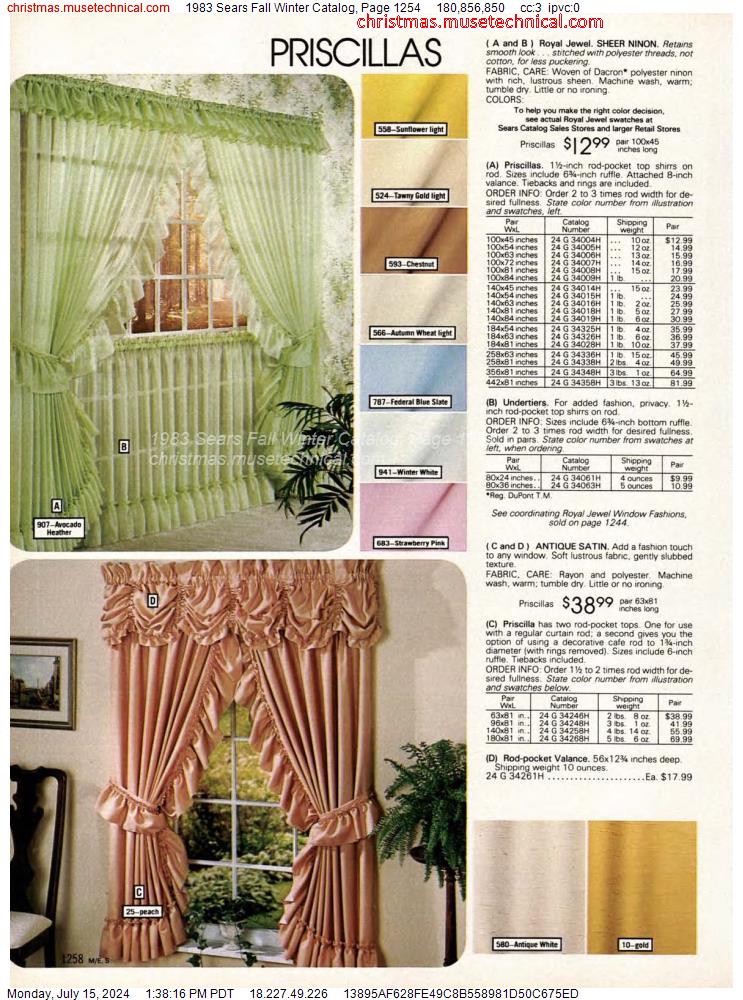 1983 Sears Fall Winter Catalog, Page 1254