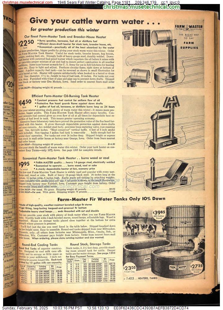 1946 Sears Fall Winter Catalog, Page 1181