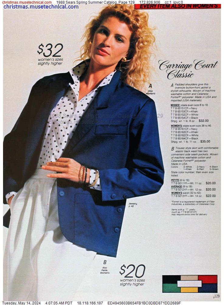 1988 Sears Spring Summer Catalog, Page 129
