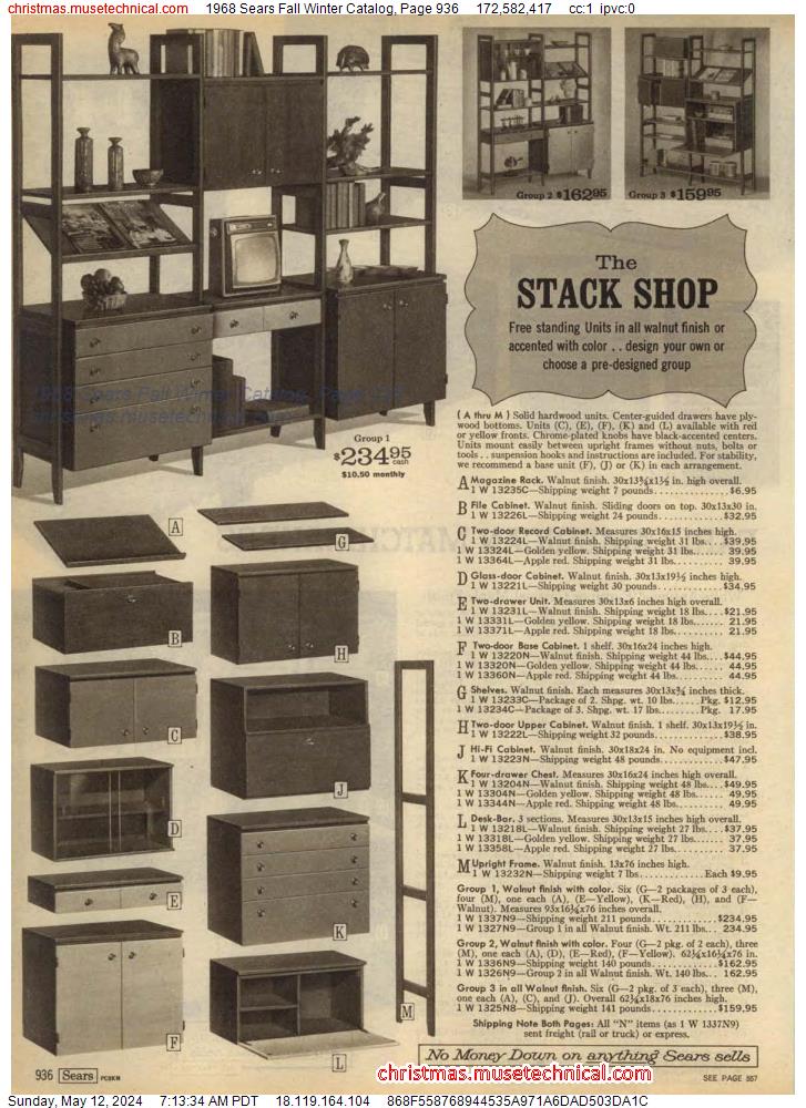 1968 Sears Fall Winter Catalog, Page 936