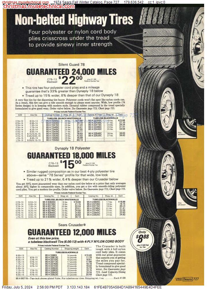 1974 Sears Fall Winter Catalog, Page 727