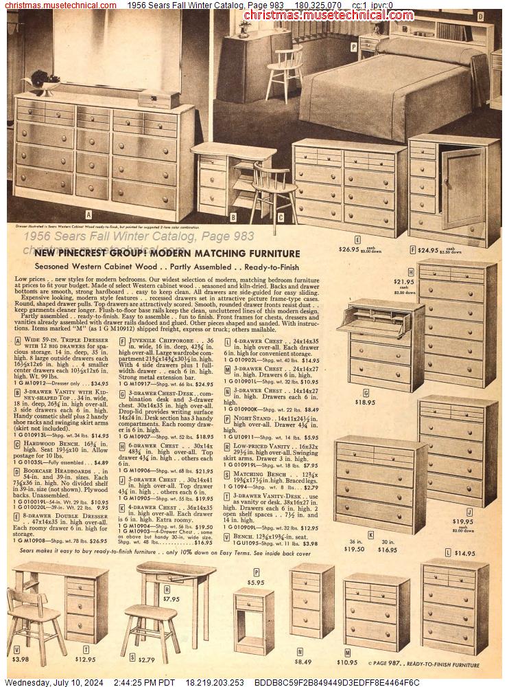 1956 Sears Fall Winter Catalog, Page 983