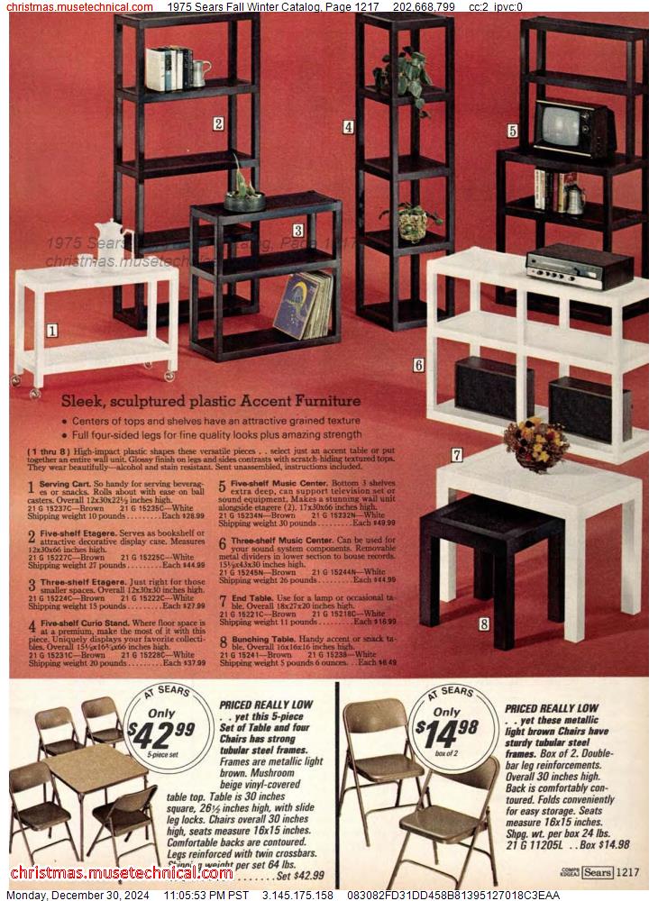 1975 Sears Fall Winter Catalog, Page 1217