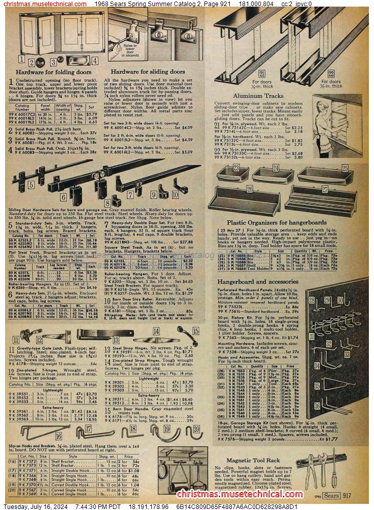 1968 Sears Spring Summer Catalog 2, Page 921