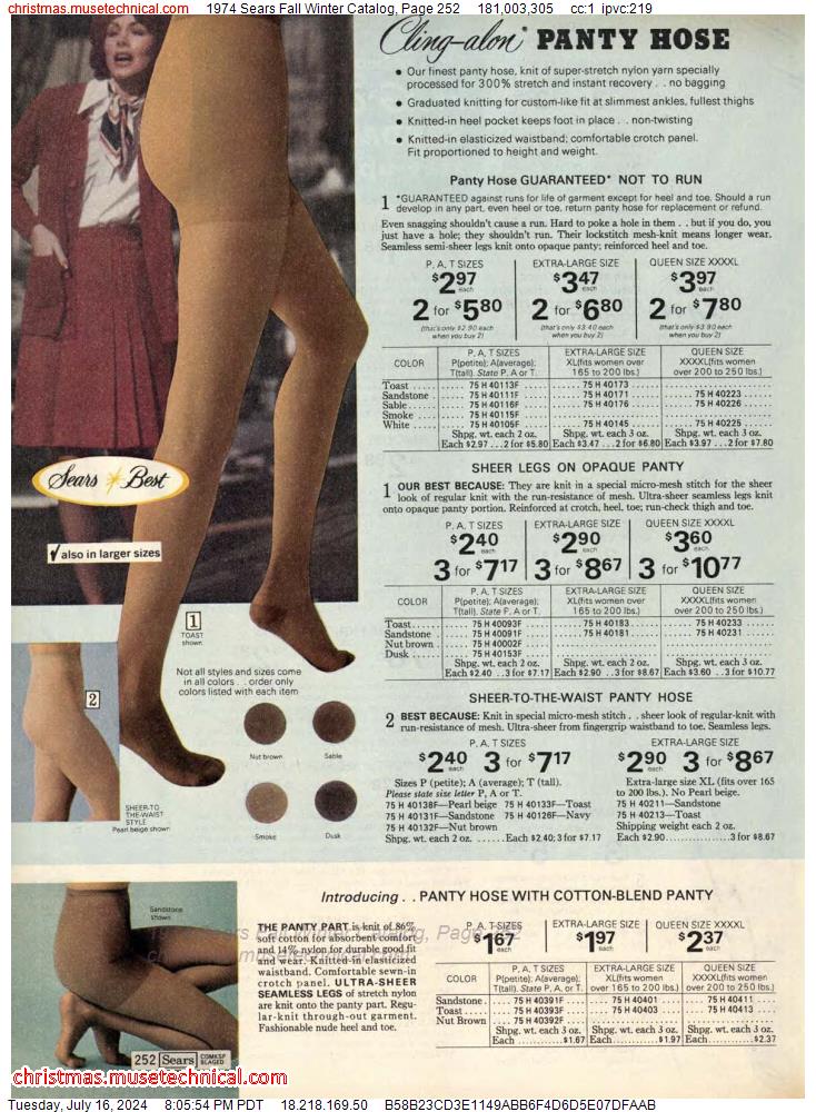 1974 Sears Fall Winter Catalog, Page 252