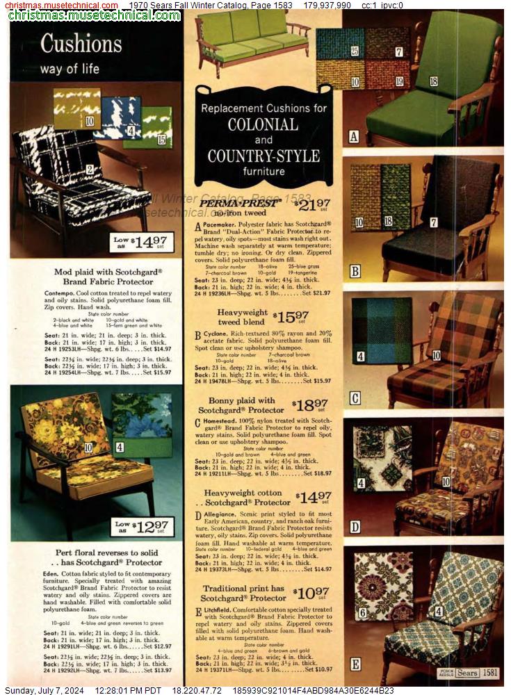 1970 Sears Fall Winter Catalog, Page 1583