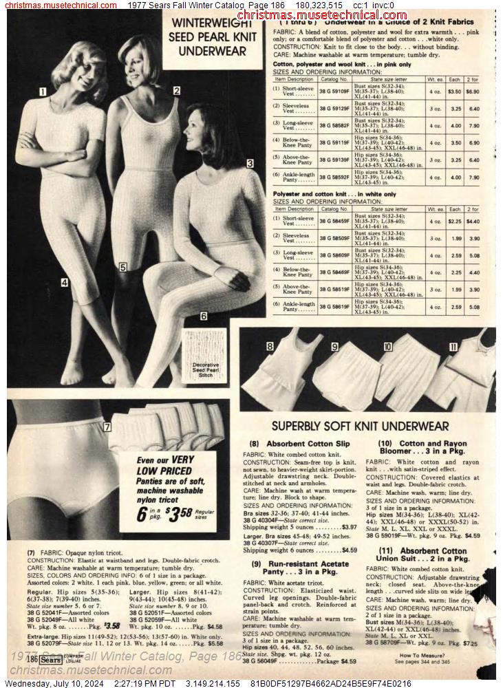 1977 Sears Fall Winter Catalog, Page 186