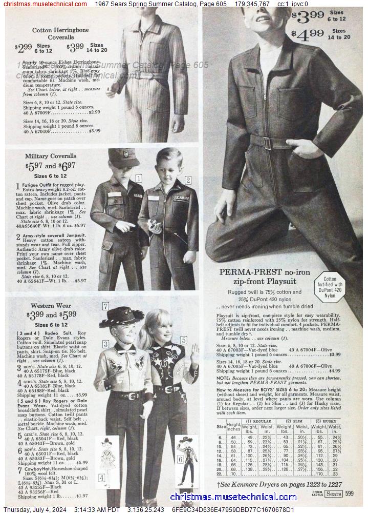1967 Sears Spring Summer Catalog, Page 605
