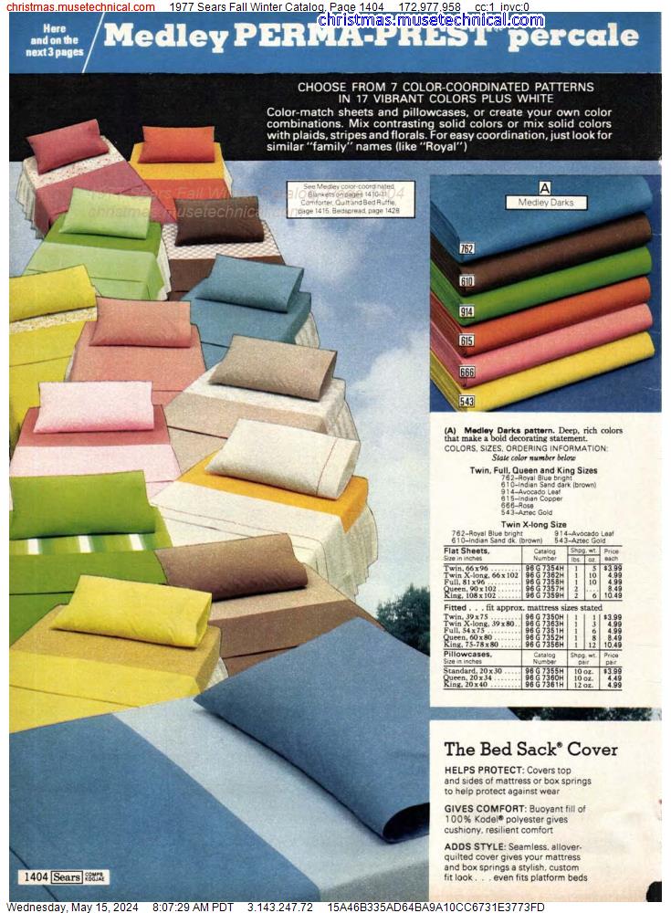 1977 Sears Fall Winter Catalog, Page 1404