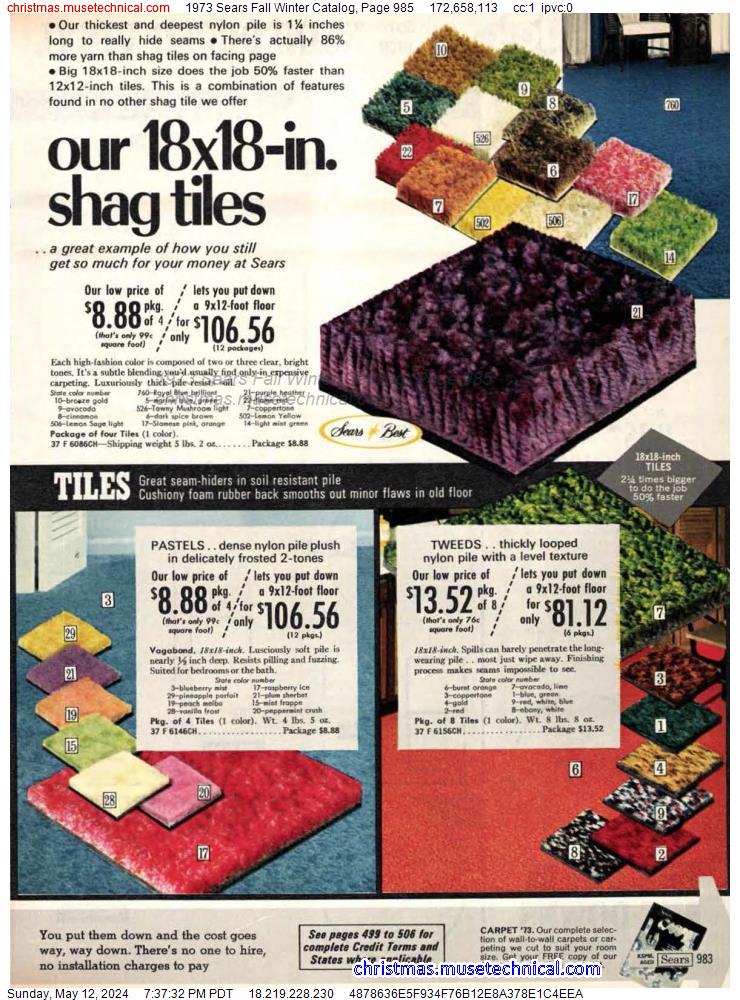 1973 Sears Fall Winter Catalog, Page 985
