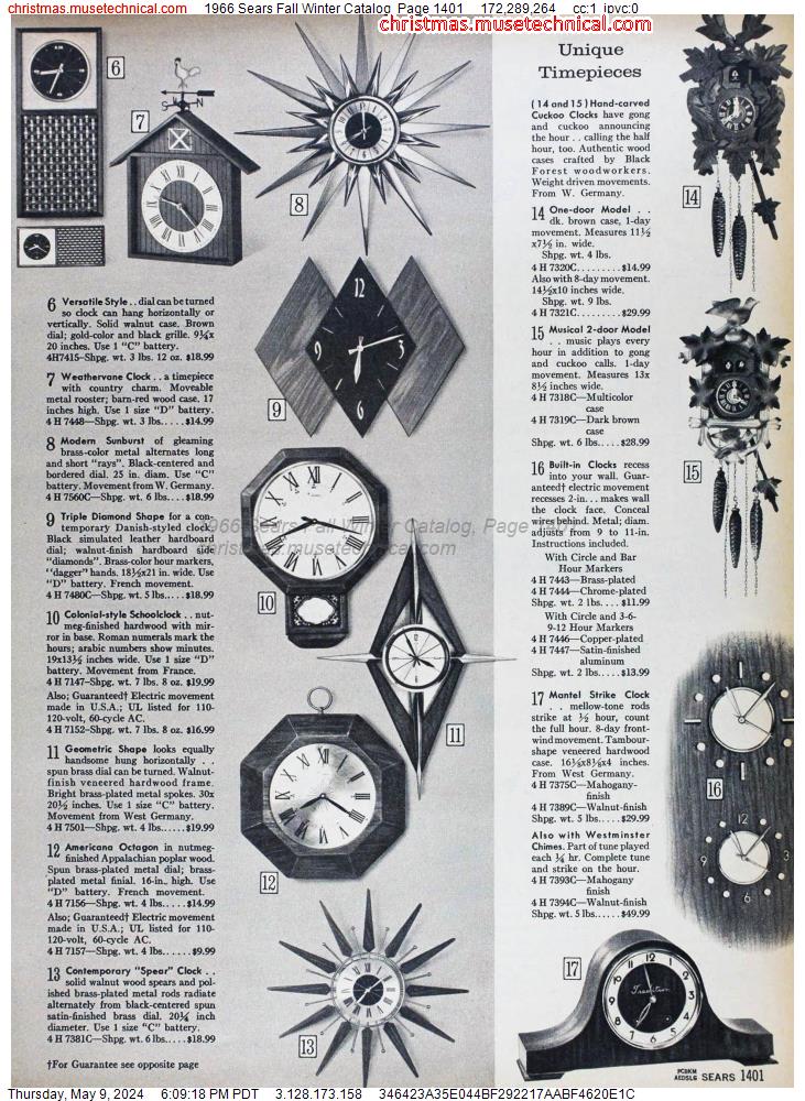 1966 Sears Fall Winter Catalog, Page 1401